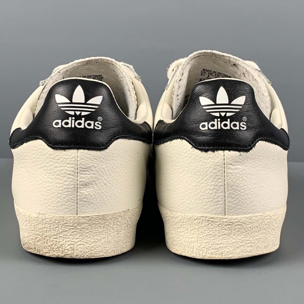ADIDAS White Black Leather Low Top 350 Sneakers - Picture 5 of 8